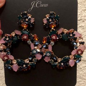 J. Crew Floral Hoop Earrings